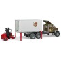 BRUDER 02828 Auto Mack Granite UPS přeprava peněz set s vozíkem a paletami