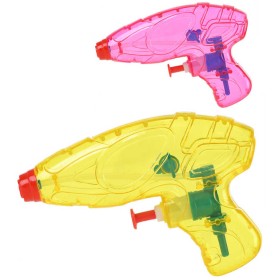 Pistolka vodní stříkací 12cm se zásobníkem na vodu průhledná 4 barvy