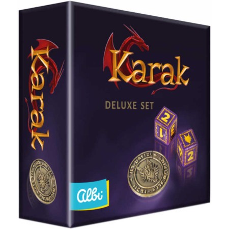 ALBI HRA Karak Deluxe set kovová mince a 2 kostky rozšíření ke hře v krabici