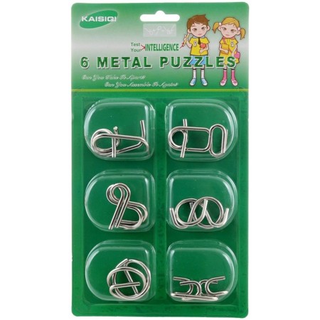 Hra hlavolamy kovové mini set 6ks na kartě