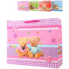 Taška dárková dětská velká Medvídci 50x40cm 4 druhy