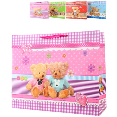 Taška dárková dětská velká Medvídci 50x40cm 4 druhy