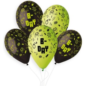 GEMAR Balónky nafukovací 26cm potisk narozeniny HAPPY B-DAY set 5ks