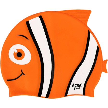 ACRA Čepice koupací dětská silikonová do vody oranžová Nemo