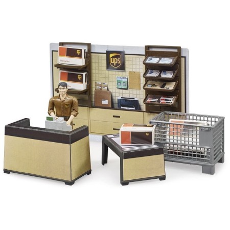 BRUDER 62250 Bworld pobočka přepravce UPS set kancelář s figurkou