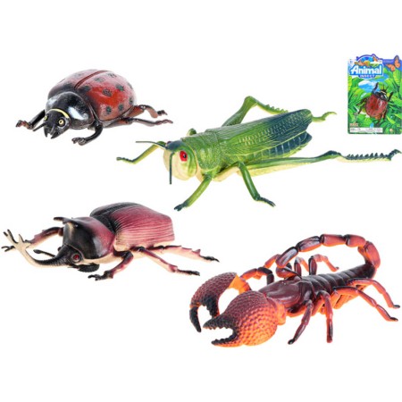 Zvířátko hmyz maxi 12-20cm 4 druhy na kartě plast