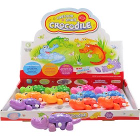 Baby krokodýlek 11cm zvířátko natahovací chodící 6 barev plast