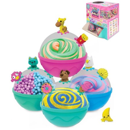 Slimy super kulička zábavný sliz s doplňky různé druhy v kouli