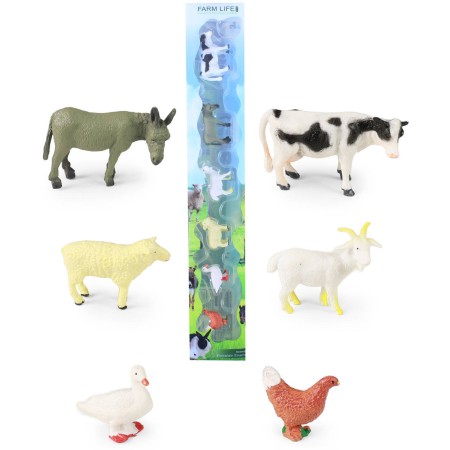 Zvířátka domácí farmářská 3-6cm gumové figurky set 6ks
