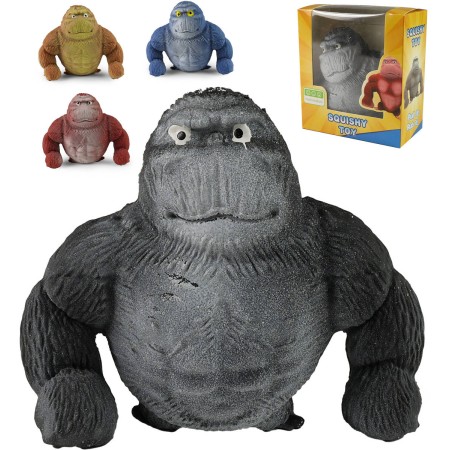 Gorila natahovací mačkací antistresové strečové zvířátko 4 barvy