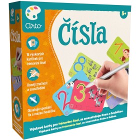 ARTO Čísla naučný set psaní čísel 16 karet s fixem a houbičkou