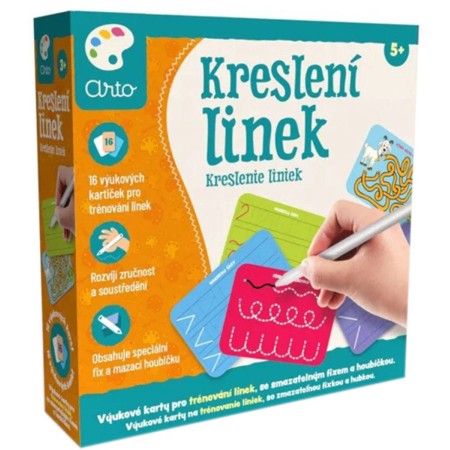 ARTO Kreslení linek naučná sada 16 karet s fixem a houbičkou
