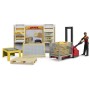 BRUDER 62251 DHL Shop set s figurkou a paletovým vozíkem
