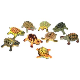Želvy barevné 5cm set 9ks zvířátka figurky různé druhy v sáčku plast