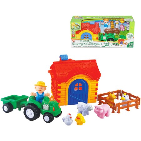 Baby set farmářský domek s traktorem a zvířátky na baterie Světlo Zvuk