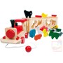 BINO DŘEVO Vlak se zvířatky vládačka ZOOTRE * DŘEVĚNÉ HRAČKY *