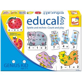 BINO Puzzle Hraj si a počítej skládačka edukativní velké dílky 6v1