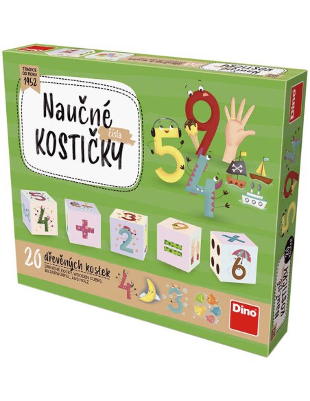 DINO DŘEVO Baby kubus Čísla kostky naučné set 20ks *DŘEVĚNÉ HRAČKY*
