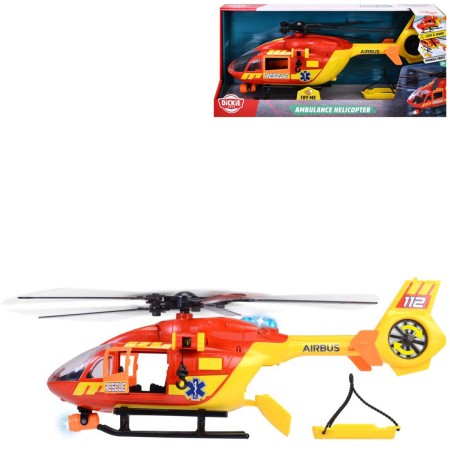 DICKIE Helikoptéra záchranářská s nosítky 112 airbus na baterie Světlo Zvuk