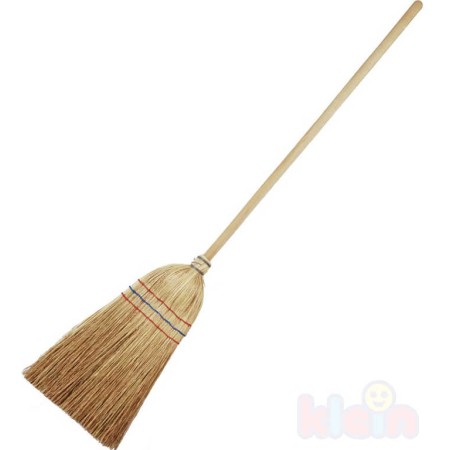 KLEIN DŘEVO Koště rýžové 74cm dětské pometlo dřevěná násada