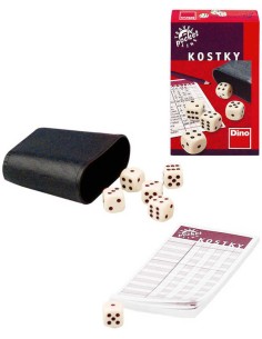 DINO Hra Kostky cestovní set 6ks s kelímkem a bločkem *SPOLEČENSKÉ HRY*