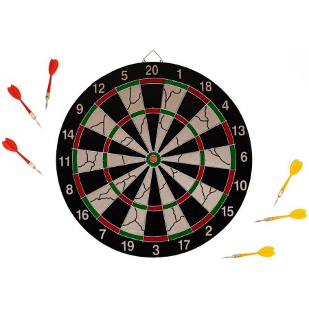 ACRA Terč na šipky závěsný 38cm kovový rám + 6 šipek