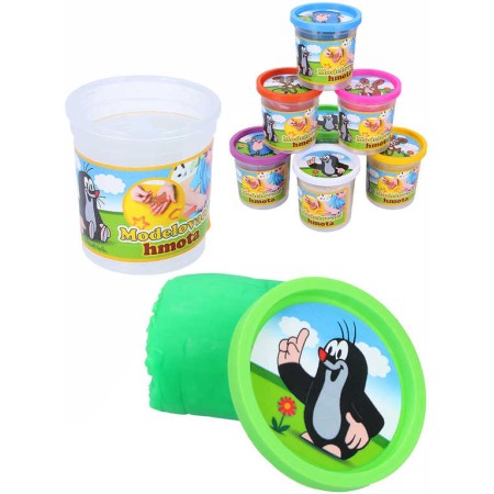 KRTEK (Krteček) Modelína 140g dětská modelovací hmota v kelímku 8 barev