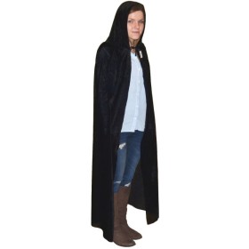 KARNEVAL Šaty plášť s kapucí černý 130cm halloween *KOSTÝM*