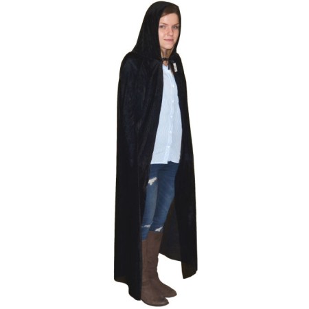 KARNEVAL Šaty plášť s kapucí černý 130cm halloween *KOSTÝM*