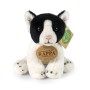 PLYŠ Kočka plyšová černo-bílá sedící 14 cm ECO-FRIENDLY
