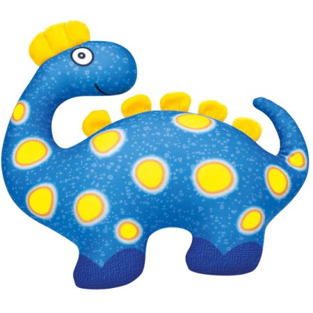 BINO Dinosaurus barevný 33cm žlutomodrý textilní mazlíček zvířátko