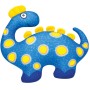 BINO Dinosaurus barevný 33cm žlutomodrý textilní mazlíček zvířátko