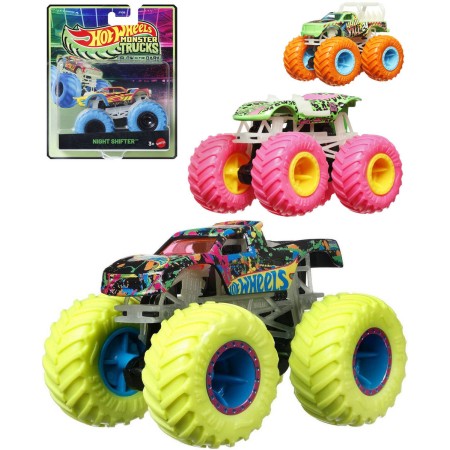 MATTEL HOT WHEELS Auto Monster Trucks svítící ve tmě na baterie kov