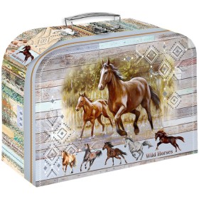 Kufřík dětský lepenkový Wild Horses na školní potřeby Divocí koně