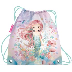 Sáček školní na přezůvky Mermaid stahovací pytel na záda Mořská víla