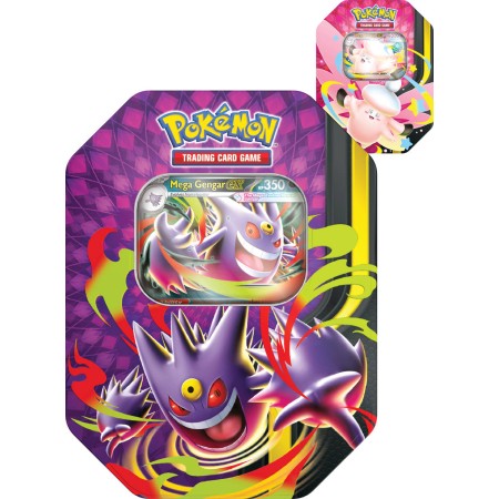 Pokémon TCG: Mega Moonlit Tin 4x booster kovový box 2 druhy