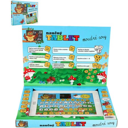 Naučný tablet moudré sovy interaktivní dotykový na baterie Zvuk CZ/AJ