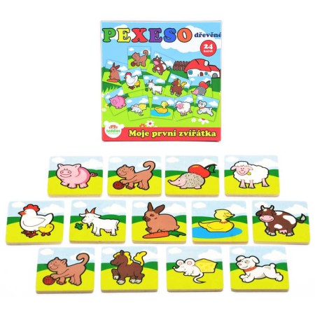 DŘEVO Hra baby pexeso Moje první zvířátka 24 dílků *DŘEVĚNÉ HRAČKY*