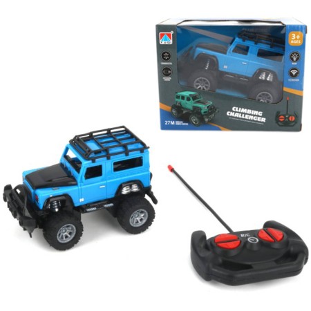 RC Auto Jeep terénní modrý 1:24 na vysílačku 27MHz na baterie Světlo