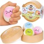 Knedlíček Kawai Squishy Dumpling mačkací antistresový knedlík 3ks v košíku