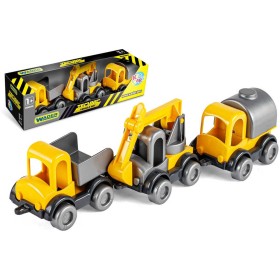 WADER Kid Cars auto baby stavební 10cm set 3ks v krabici plast
