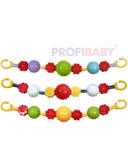 PROFIBABY Zábrana koule kytičky řetěz na kočárek pro miminko různé barvy
