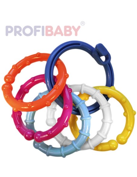 PROFIBABY Kroužek baby plastový s přívěsky chrastítko v sáčku