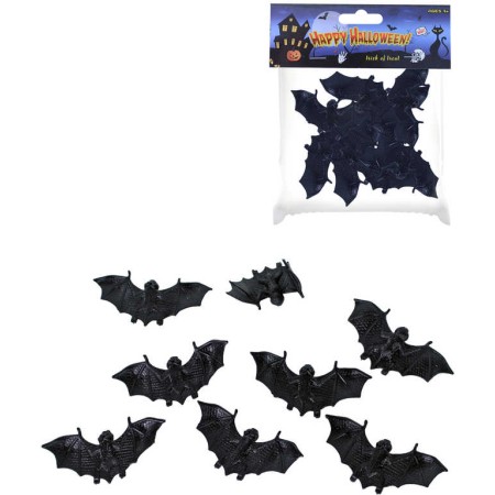 Zvířátko gumové dekorace netopýři 10cm set 8ks Halloween v sáčku