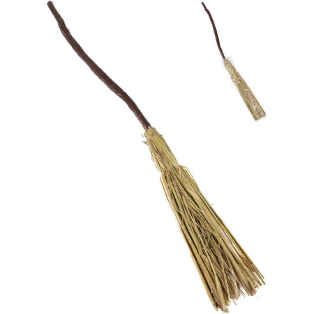 KARNEVAL Koště čarodějnické 100cm plast/sláma *KARNEVALOVÝ DOPLNĚK*