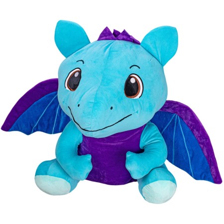 PLYŠ Drak velký modrý 60cm sedící XXL *PLYŠOVÉ HRAČKY*