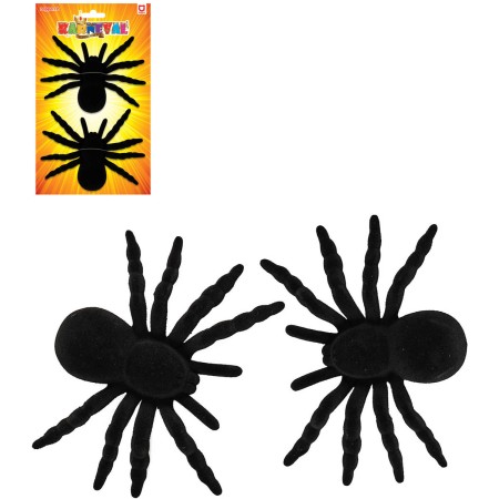 Pavouk černý 11cm halloween dekorace set 2ks na kartě