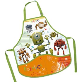 Zástěra dětská Roboti 50x55cm na výtvarnou výchovu