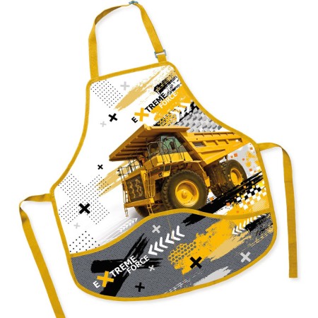 Zástěra dětská Nákladní auto 50x55cm na výtvarnou výchovu