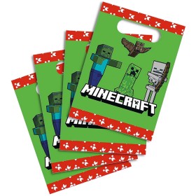 Taška dárková papírový sáček set 4ks Minecraft 16,5x23cm